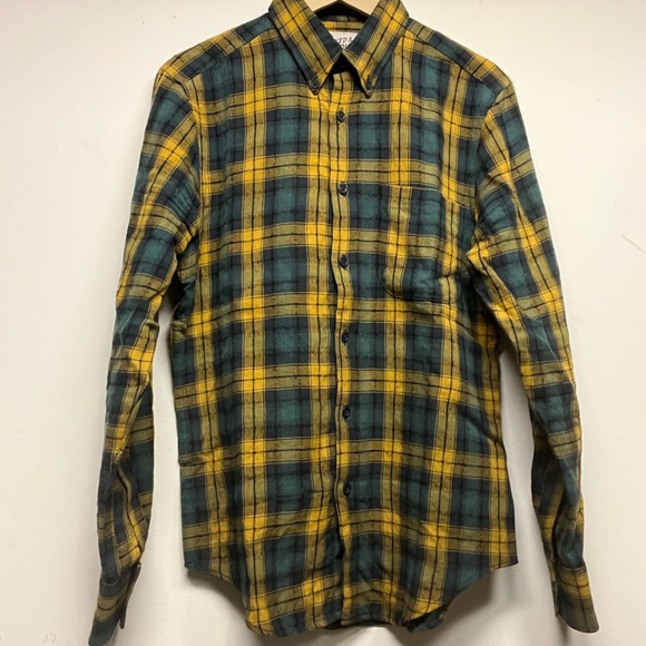 Naked & Famous Denim Other - Naked and Famous Plaid Yellow and Green Men's Shirt